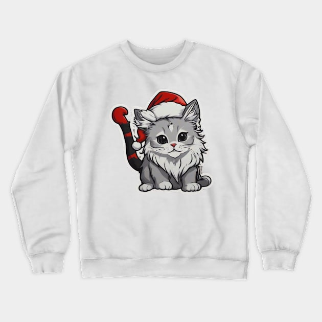 Santa cat Crewneck Sweatshirt by Strange-desigN